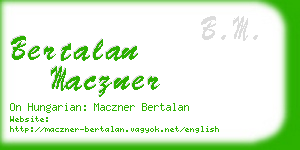 bertalan maczner business card